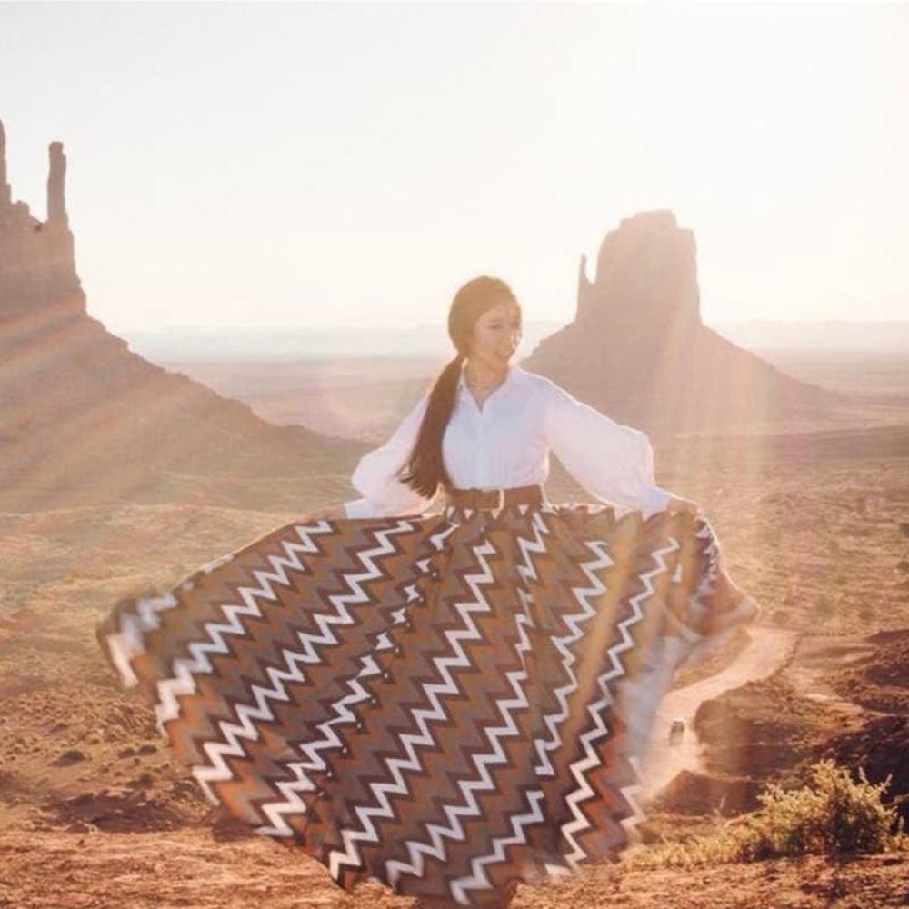 Anthropologie Mynah Designs Earth Tones Rare Chevron Maxi Skirt Full